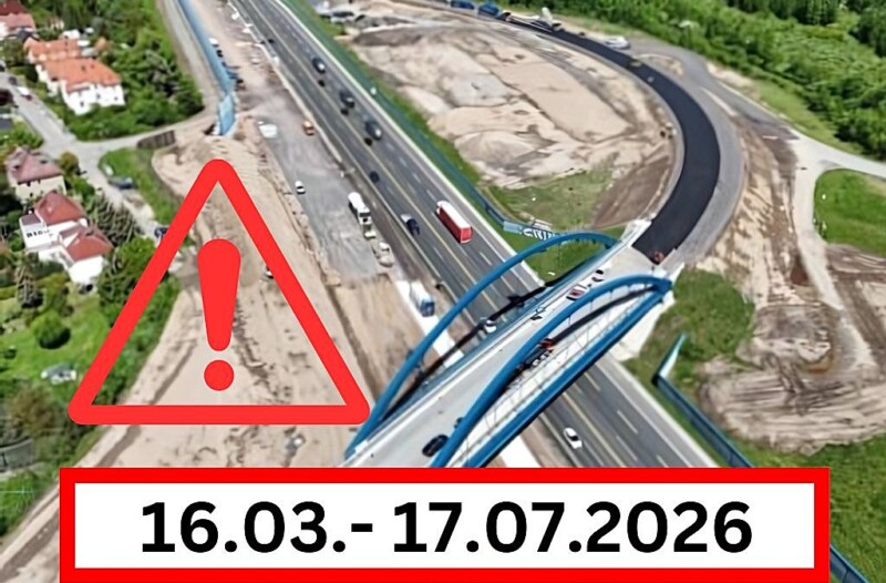 Sperrung Richtungsfahrbahn Leipzig 16.03.- 17.07.2026