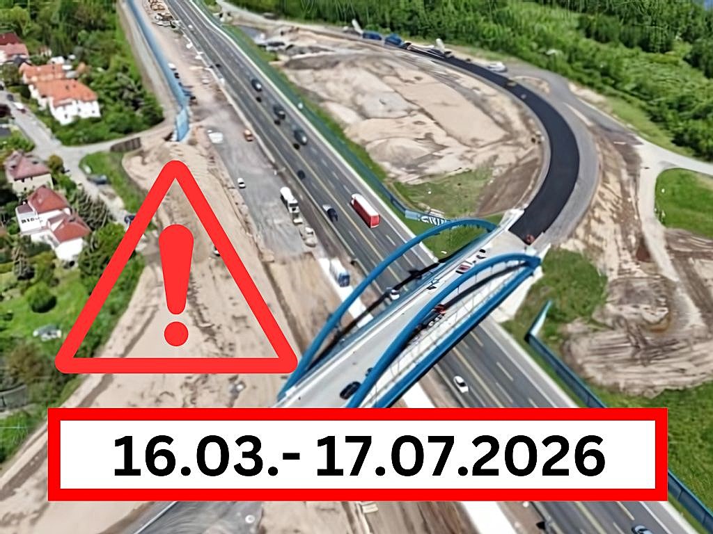 Sperrung Richtungsfahrbahn Leipzig 16.03.- 17.07.2026